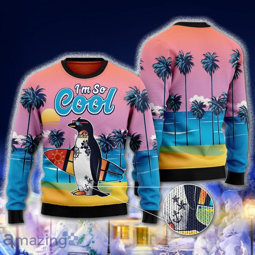 Penguin I'm So Cool Special Design For Christmas Holiday Ugly Christmas Sweater Product Photo 1