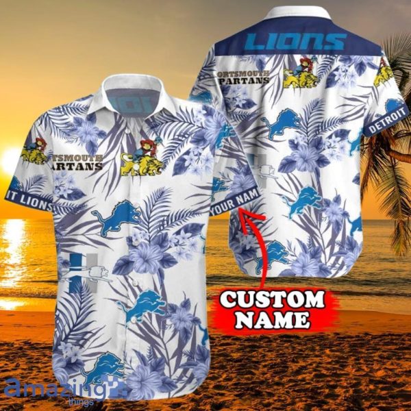 Detroit Lions Logo Custom Name For Fans Hawaiian Shirt