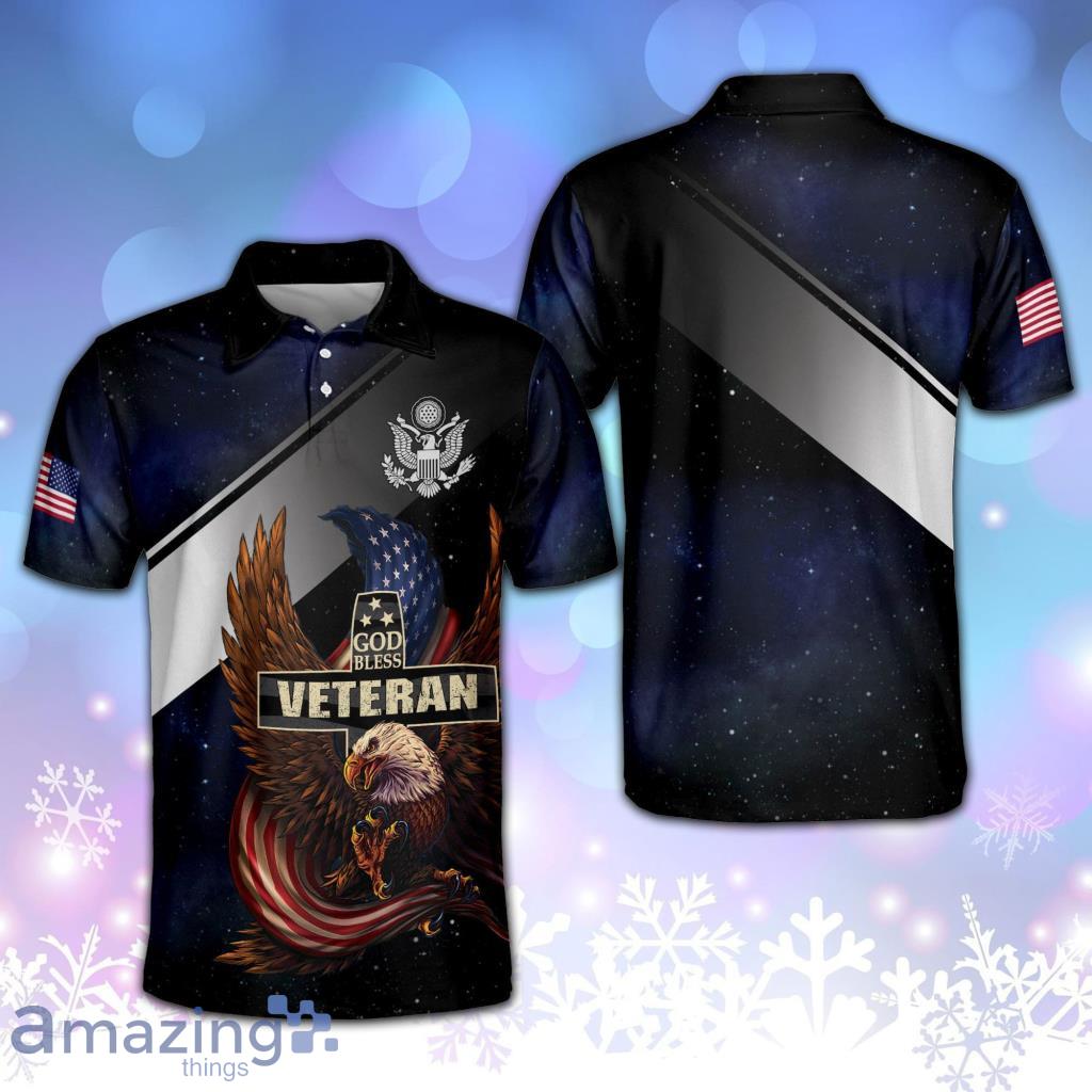 Personalized God Bless Veteran Day American Eagle Polo Shirt Product Photo 1