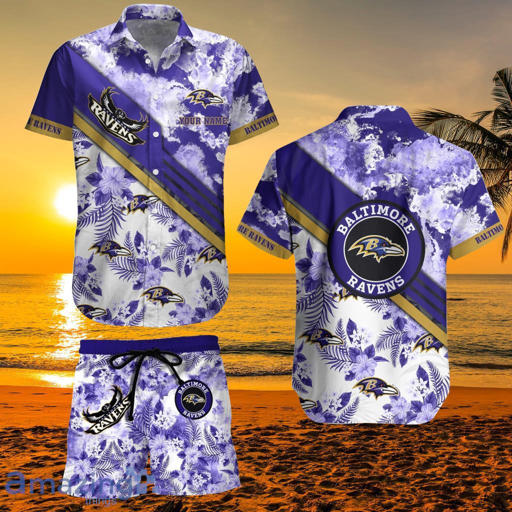 Baltimore Ravens NFL Customized Summer Hawaiian Shirt And Short