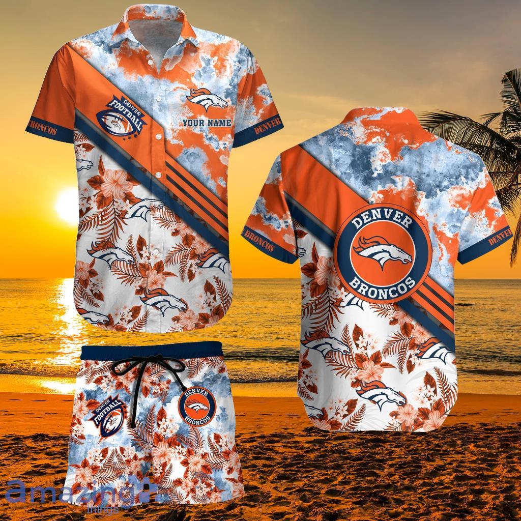 Denver Broncos Custom Name NFL Hawaiian Shirt And Shorts Gift For