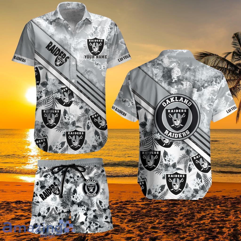 Nfl Las Vegas Raiders Summer Beach Hawaiian Shirt And Short