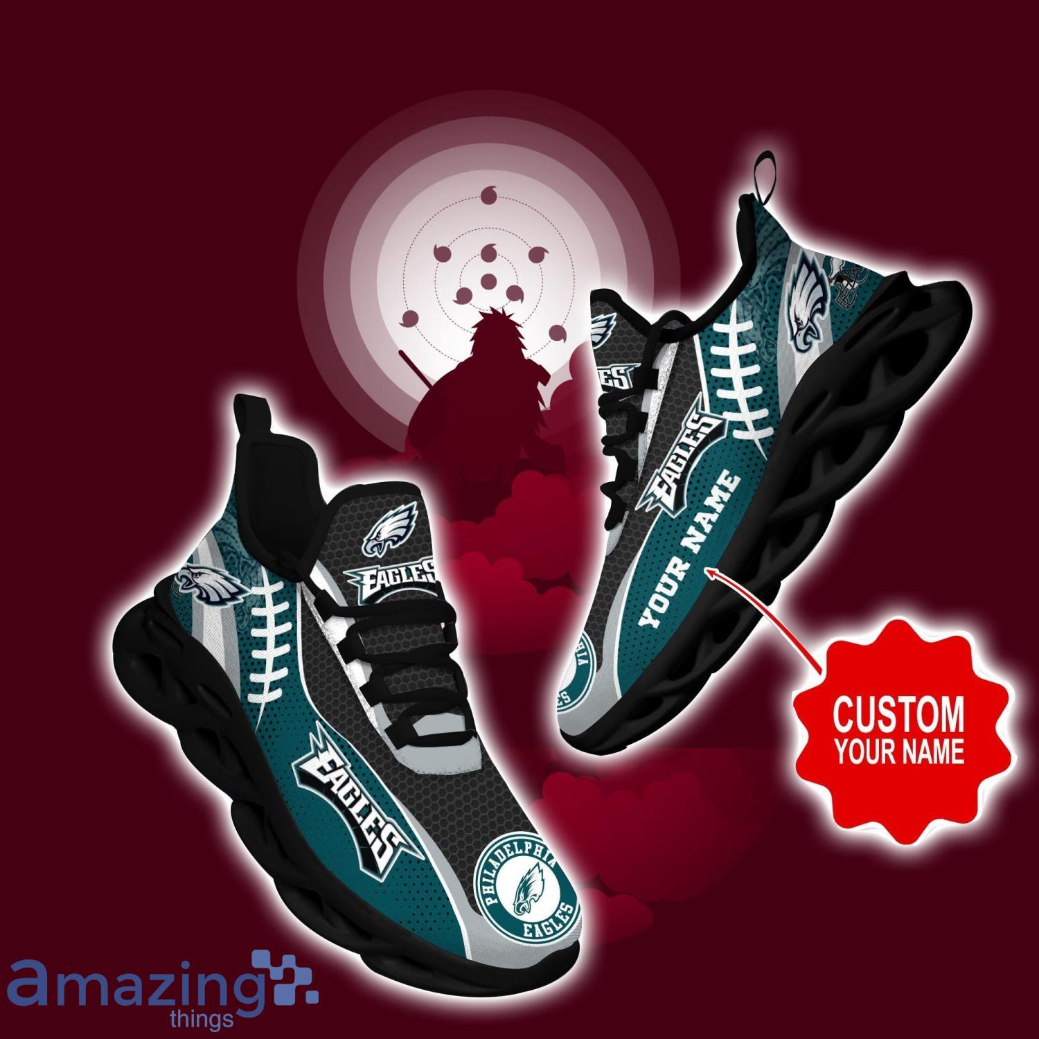 Custom Name NFL Chunky Sneakers Philadelphia Eagles Logo Max Soul