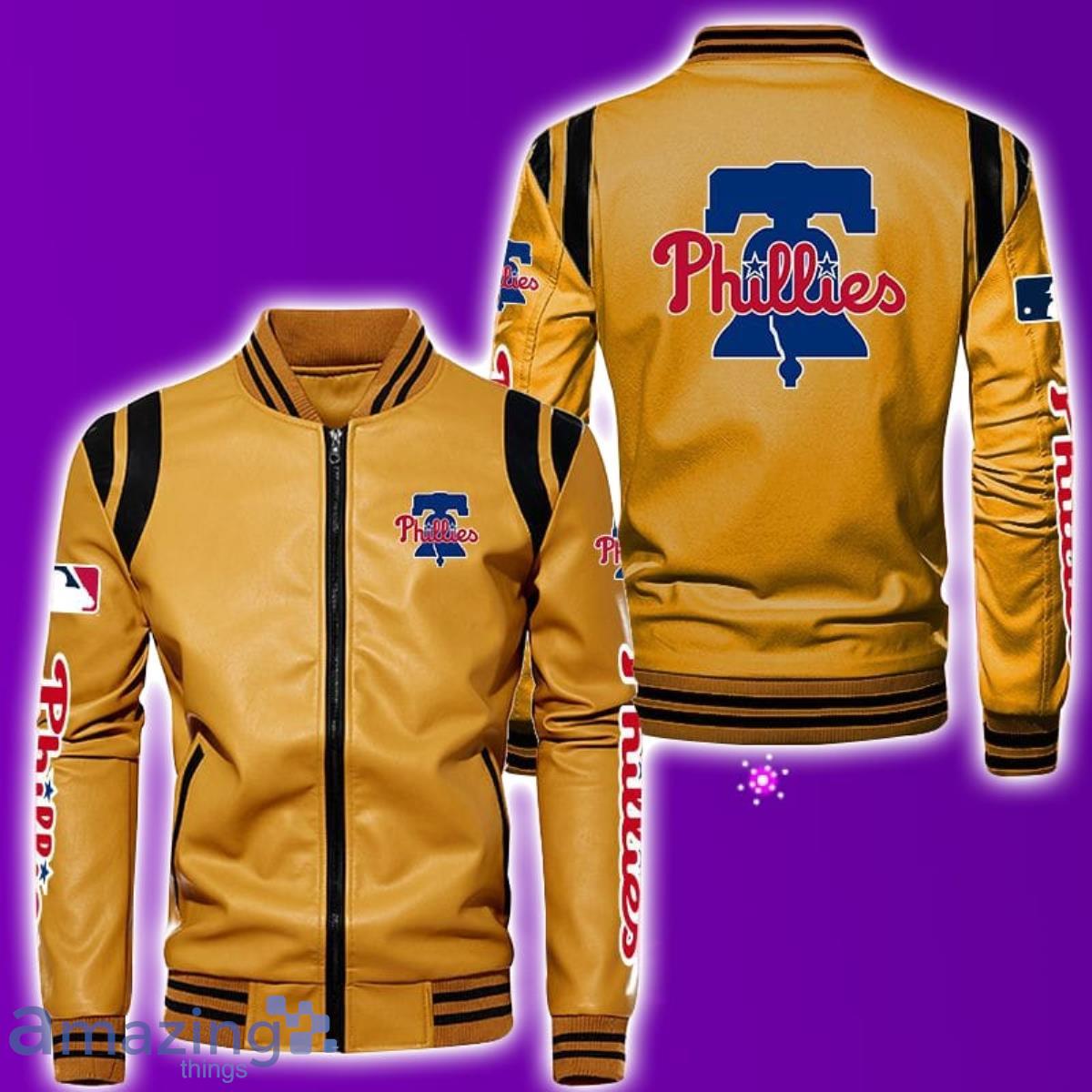 Philadelphia Phillies Leather Bomber Jacket Best Gift For Men And