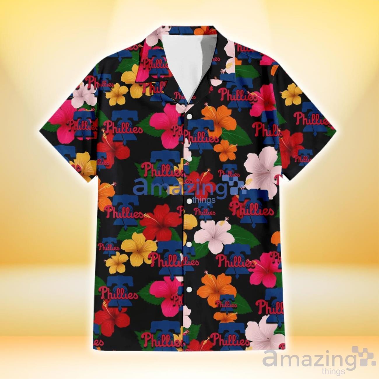 Philadelphia Phillies Yellow White Hibiscus Powder Blue Pattern 3D Hawaiian  Shirt Beach Gift - Freedomdesign