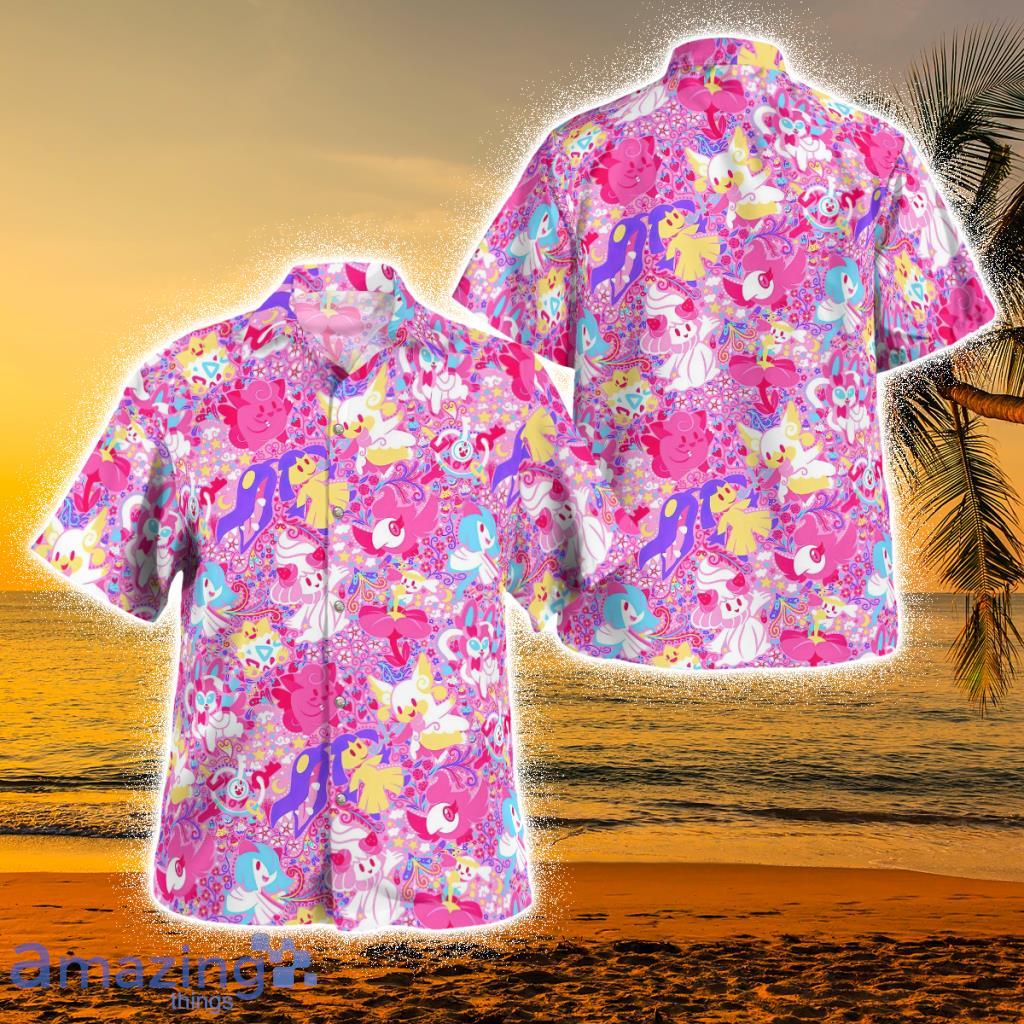 Pink Pokemon Tropical Hawaiian Shirt Product Photo 1