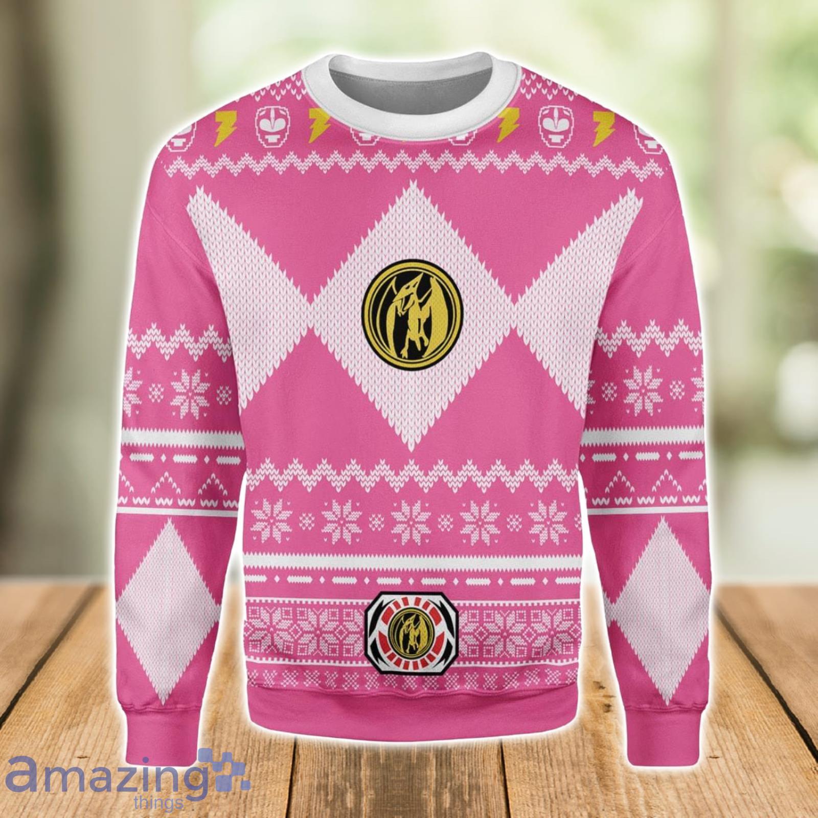 Pink Power Ranger Ugly Christmas Sweater Xmas Gift Christmas Gift Sweater Product Photo 1