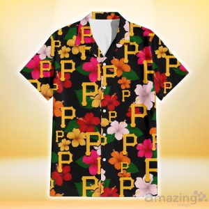 Pittsburgh Pirates Pink Blue Hibiscus White Background 3D Hawaiian