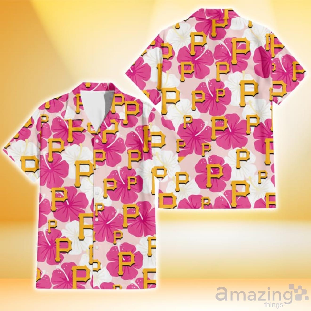 Pittsburgh Pirates Pink White Hibiscus Misty Rose Background 3D