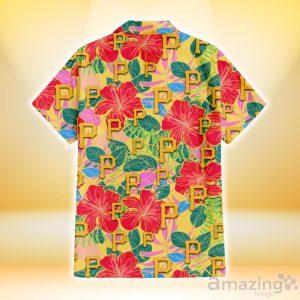 Pittsburgh Pirates Fans Tiny Red Hibiscus Tropical 3D Hawaiian Shirt -  Freedomdesign