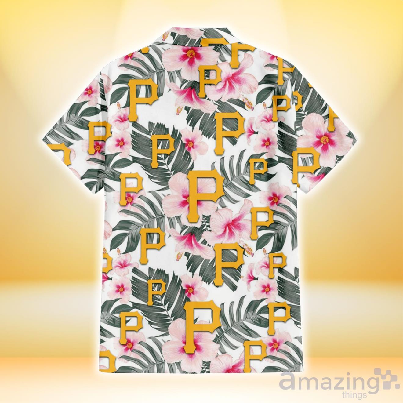 Shirts, Pittsburgh Pirates Hawaiian Shirt Yellow With White Floral