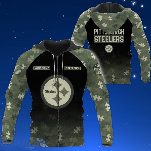 Pittsburgh Steelers Salute To Service Hoodie Adult Small Green