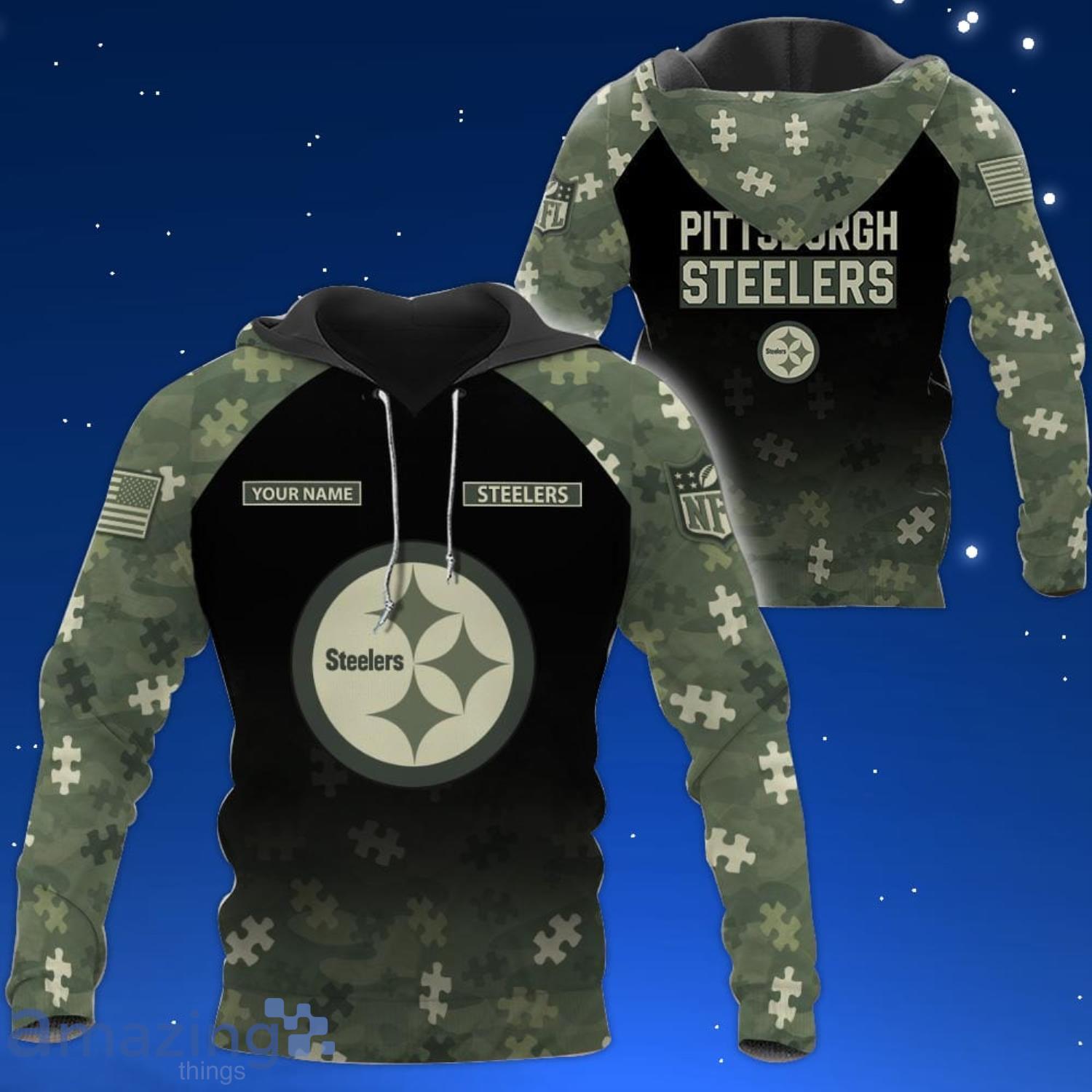 Pittsburgh Steelers Salute To Service Hoodie Adult Small Green Military  Nike NFL