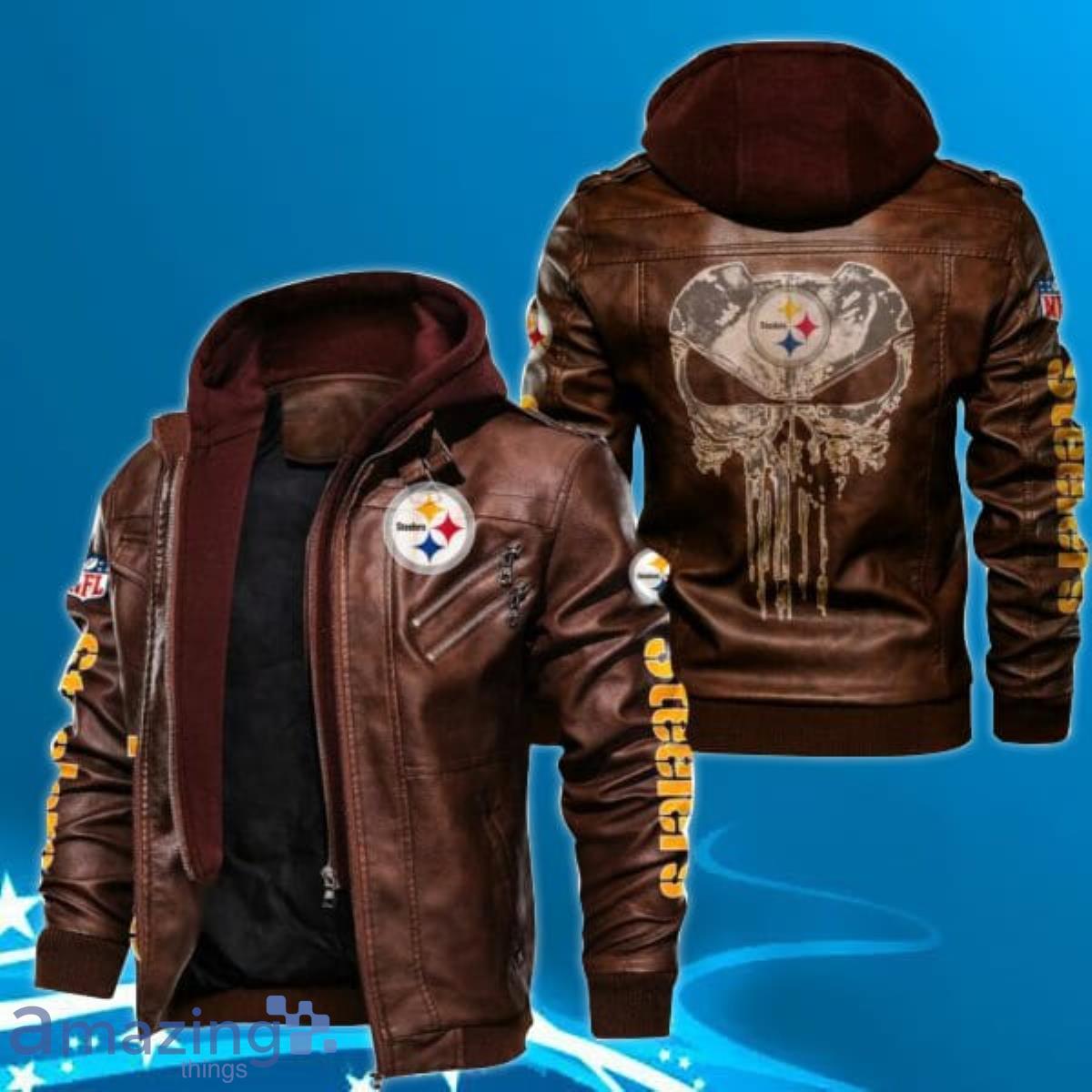 Pittsburgh Steelers Leather Jacket Skulls Deaths 43Y Product Photo 1