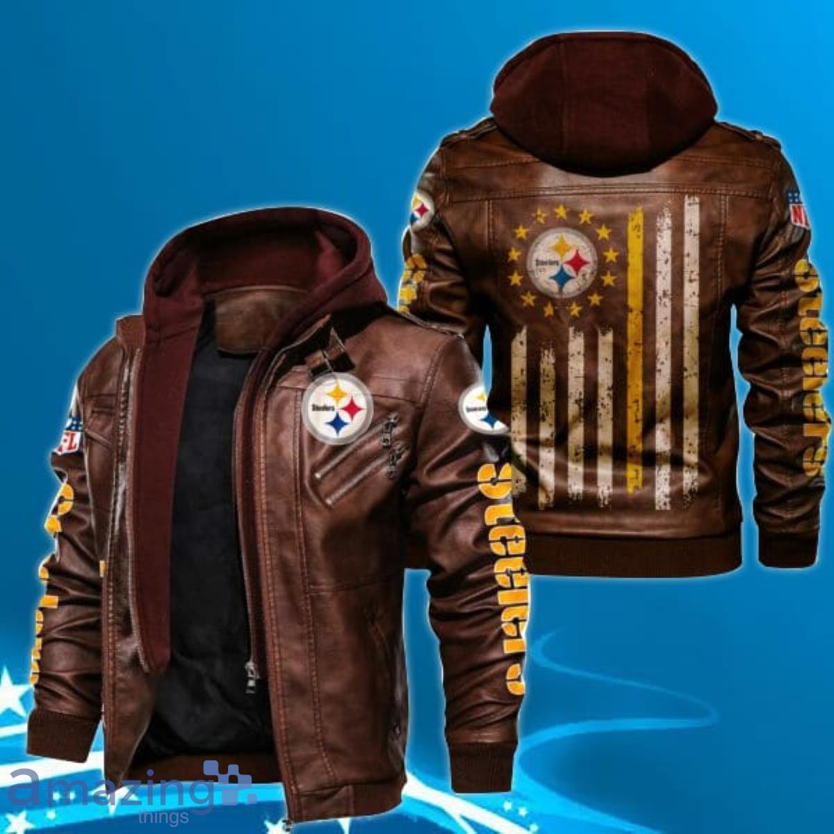 Pittsburgh Steelers Leather Jacket Super Stars Gift for fans Product Photo 1