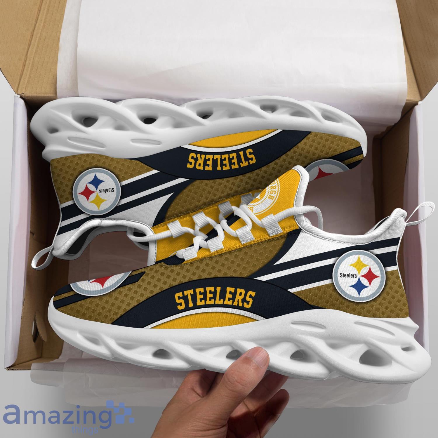 Pittsburgh Steelers NFL Clunky Shoes Running Max Soul Shoes For Men And  Women