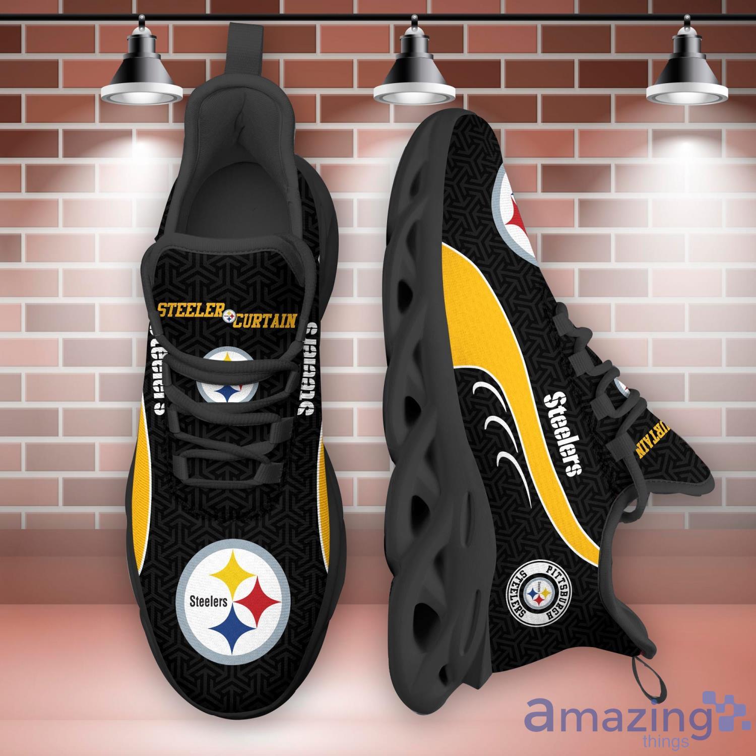 Pittsburgh Steelers NFL Clunky Sneakers Max Soul Shoes - Growkoc