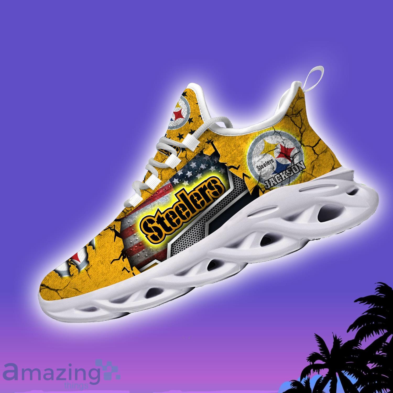 Pittsburgh Steelers NFL Clunky Sneakers Max Soul Shoes - Growkoc