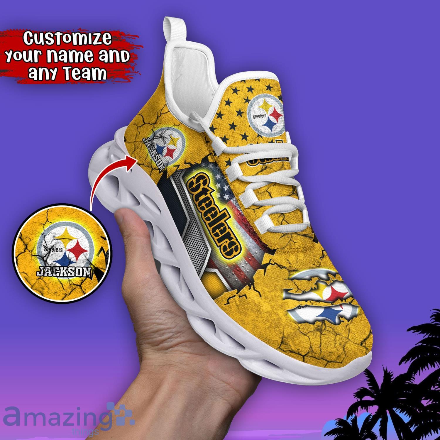 Pittsburgh Steelers Custom Name Sneakers Max Soul Shoes Sport