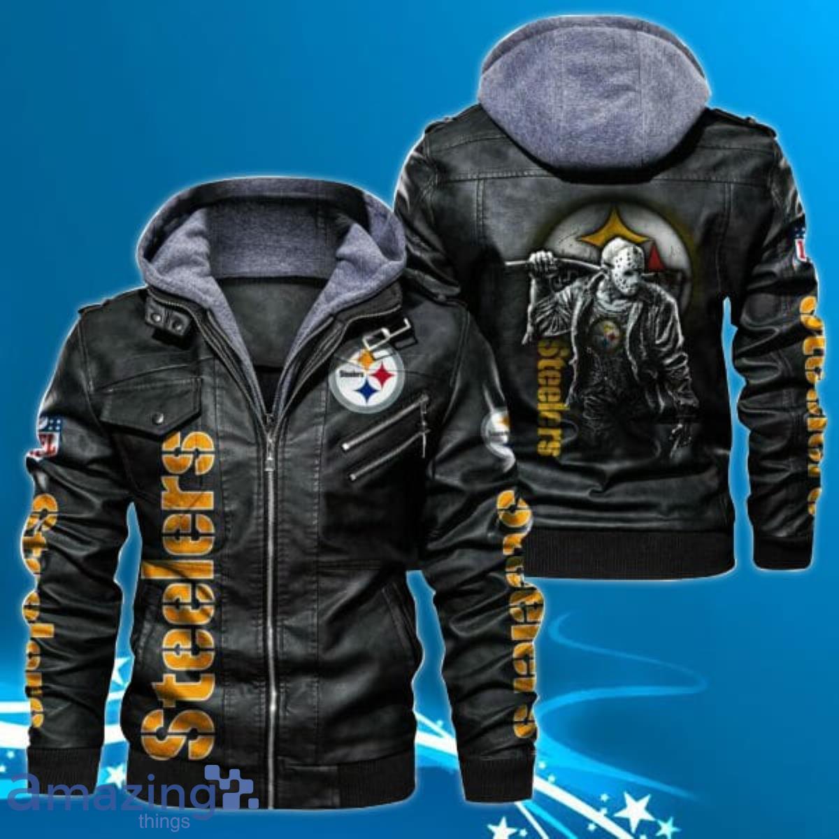 steelers faux leather jacket