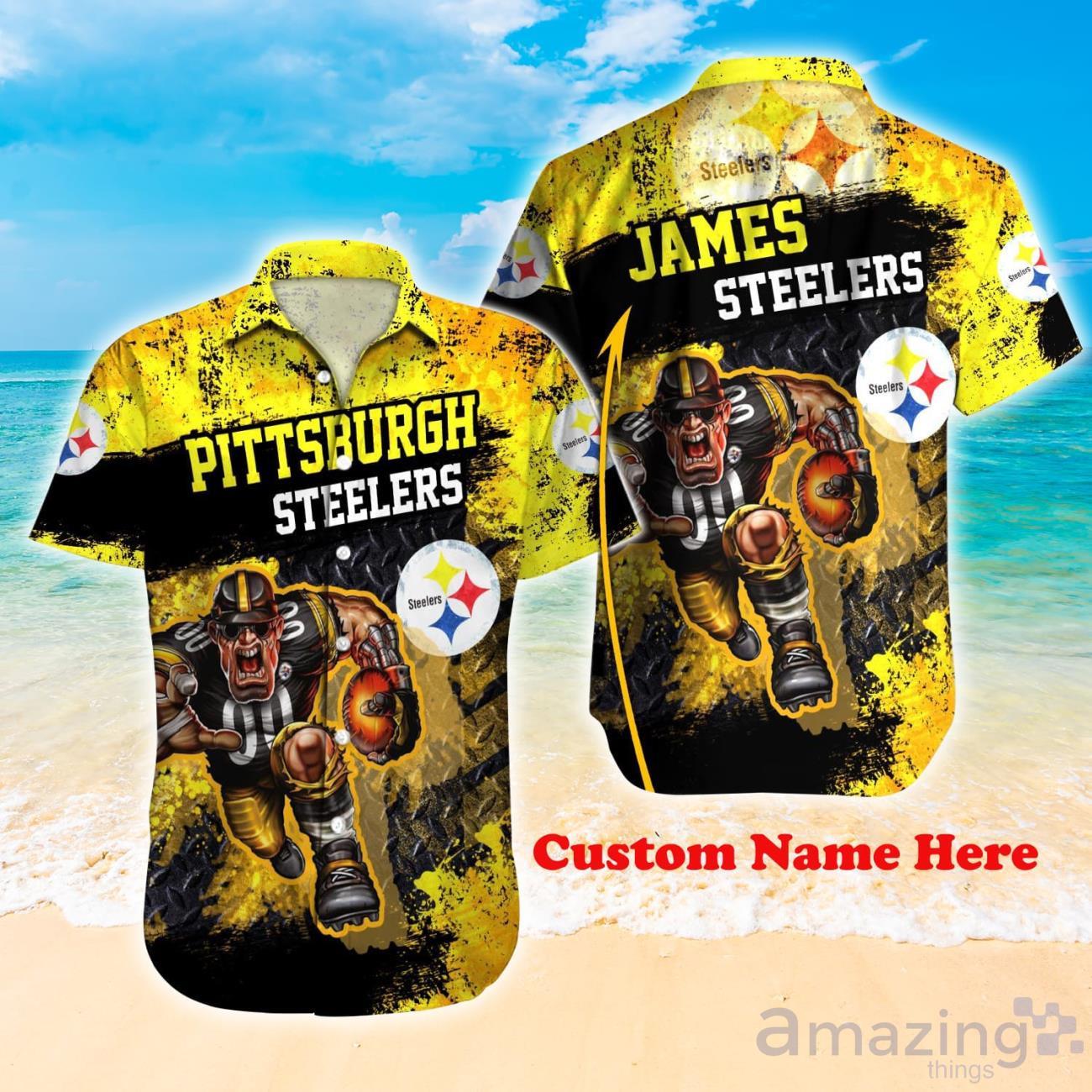 Custom Name Pittsburgh Steelers Hawaiian Shirt NFL Football