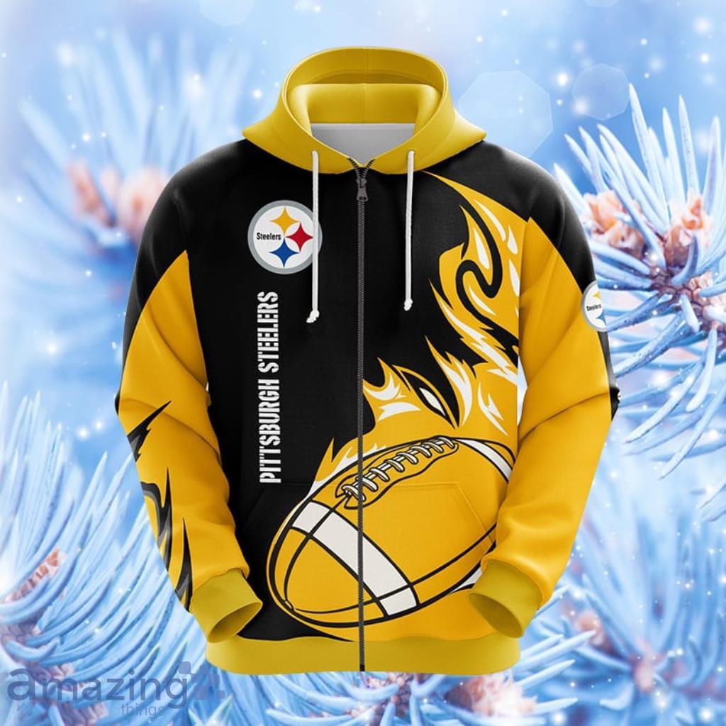 Pittsburgh Steelers NFL Yellow Hoodie, Zip Hoodie 3D All Over Print For Fans