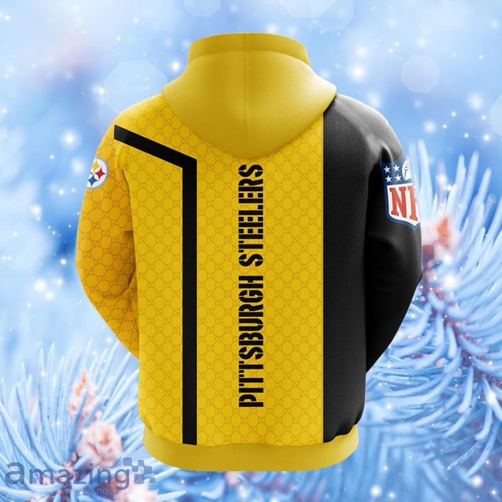 NFL Pittsburgh Steelers Yellow Hoodie, Zip Hoodie 3D All Over Print For Fans