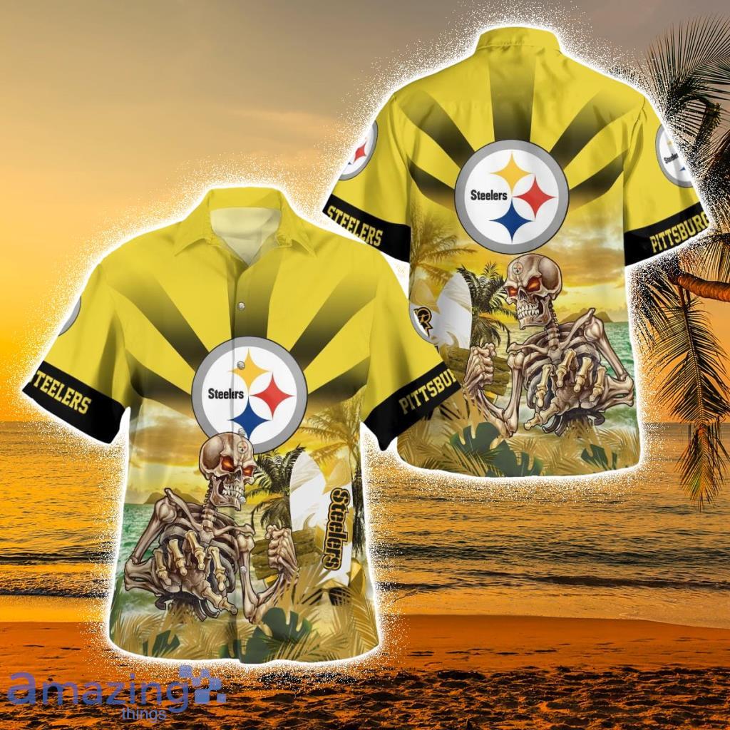 Pittsburgh Steelers Skull Tropical Hawaiian Shirt