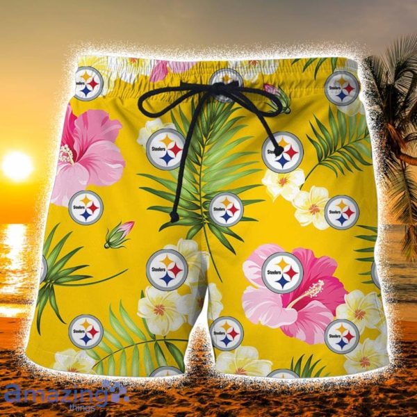 Pittsburgh Steelers Logo Tropical Hawaiian Shirt And Shorts Summer