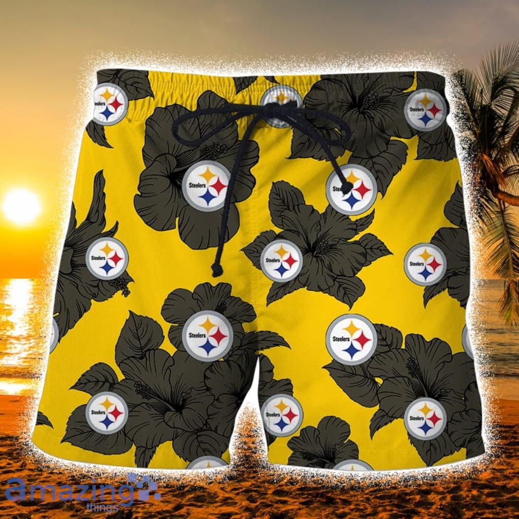 Pittsburgh Steelers Tropical Floral Hawaiian Shorts Gift For Fans