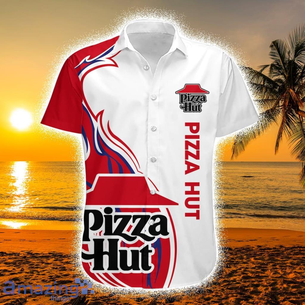 Pizza Hut White Hawaiian Shirt Trending Summer Gift For Men And Women image Pizza Hut White Hawaiian Shirt Trending Summer Gift For Men And Women Product Photo 1