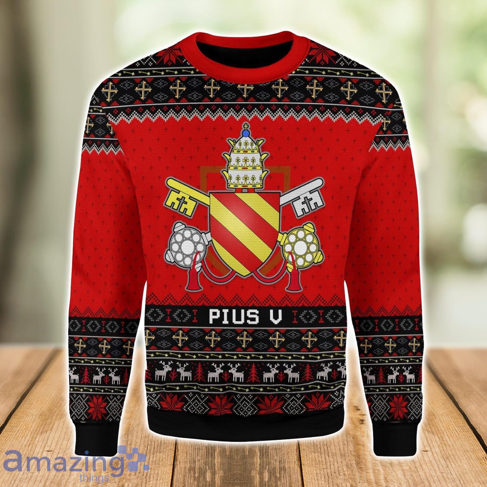 Pope Pius V Ugly Christmas Sweater Xmas Gift Christmas Gift Sweater Product Photo 1