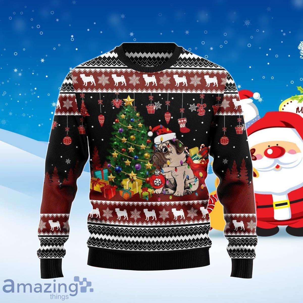 Pug Merry Christmas Ugly Christmas Sweater Style Gift For Men And Women Product Photo 1
