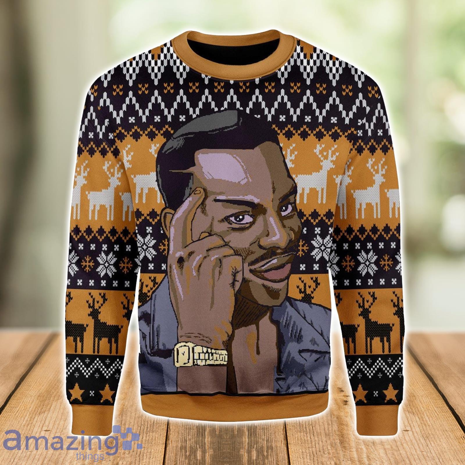 Roll Safe Think About It Guy Meme Ugly Christmas Sweater Xmas Gift Christmas Gift Sweater Product Photo 1