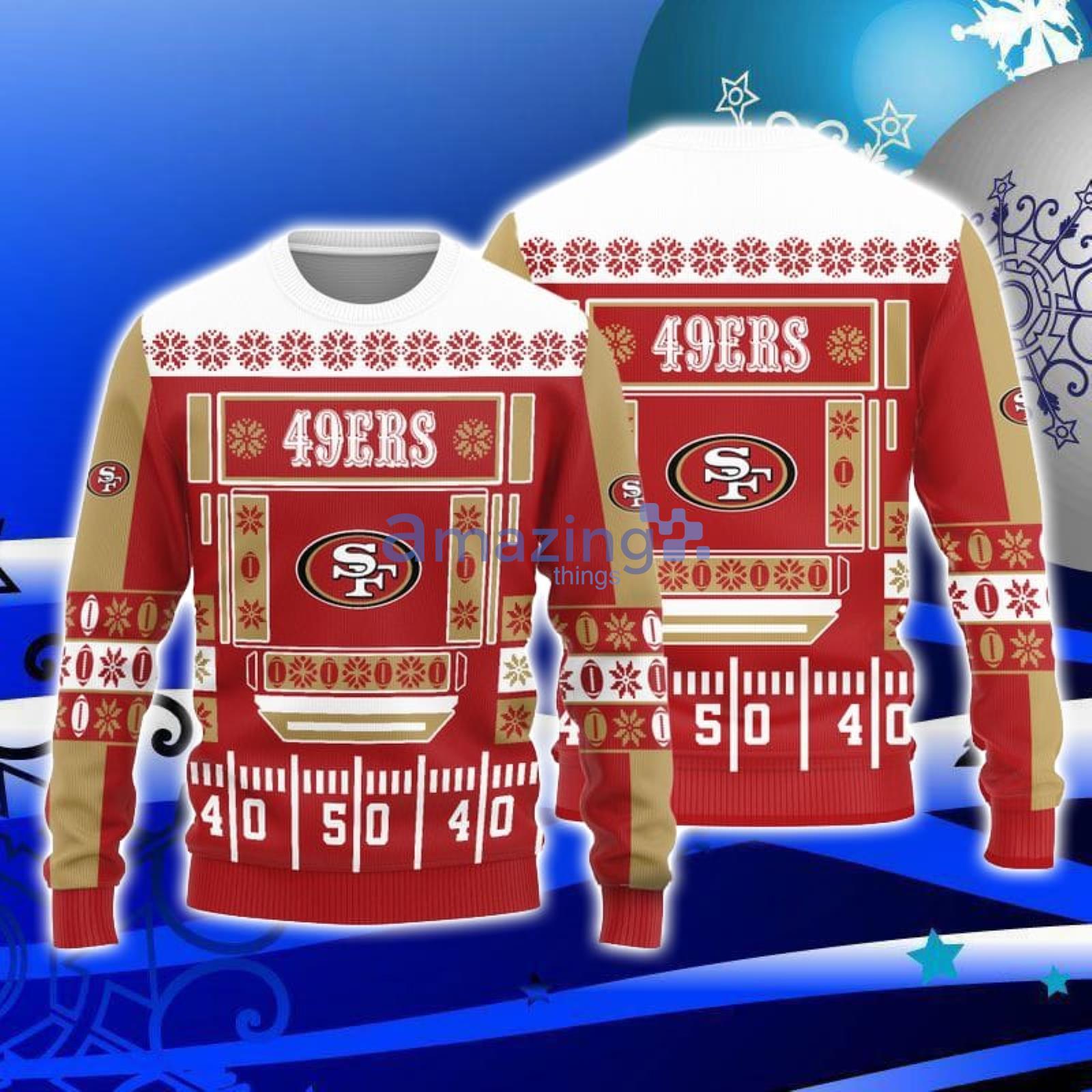 San Francisco 49ers Christmas Bal Snowflake Pattern Winter Ugly Christmas  Sweater