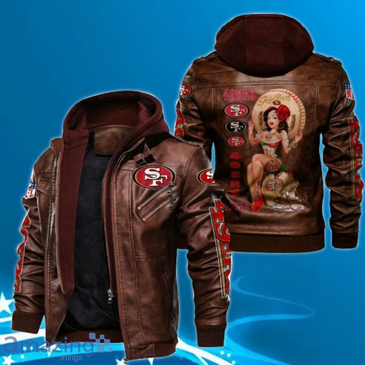 San Francisco 49ers Leather Jacket Custom Logo 3D
