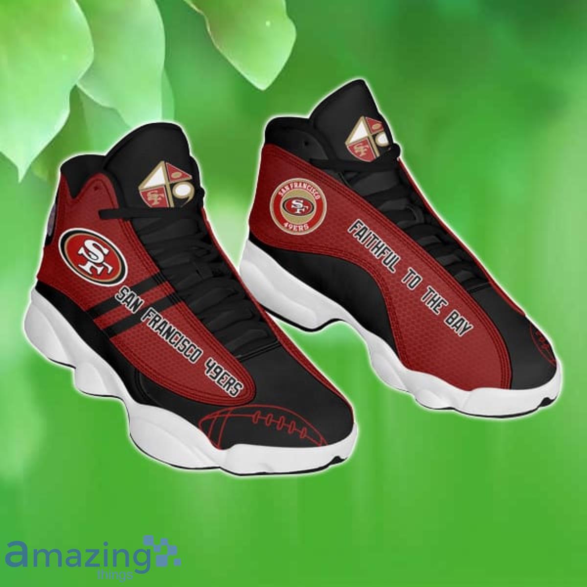 Nfl San Francisco 49ers Red Air Jordan 13s Customized Shoes