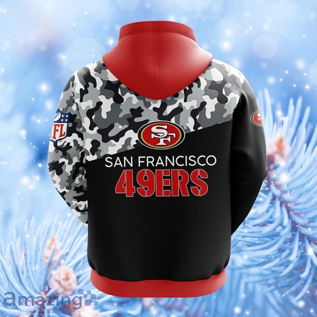 Nfl San Francisco 49Ers Camo 3D All Over Print Zip Up Hoodie