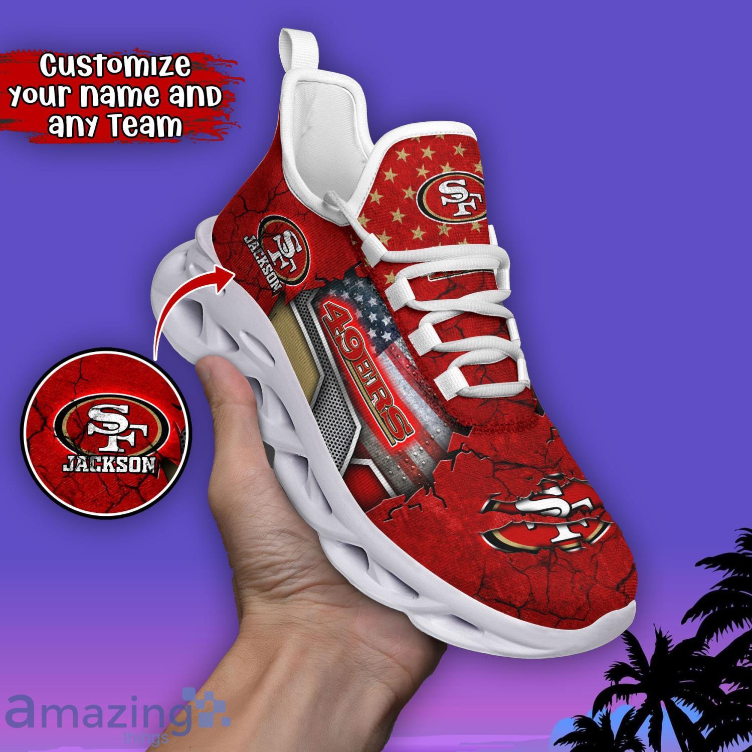 San Francisco 49ers Drip Logo NFL Max Soul Shoes Custom Name For Men And  Women Running Sneakers - Banantees