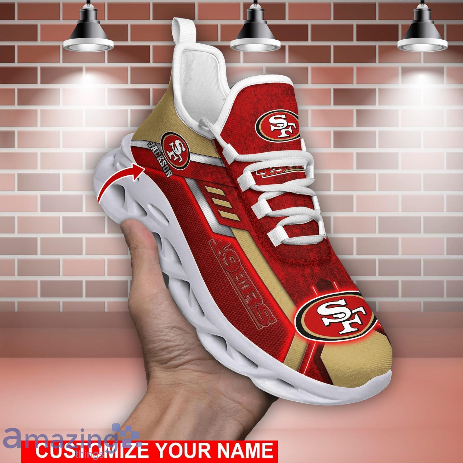 San Francisco 49ers Black Mix Red Max Soul Shoes