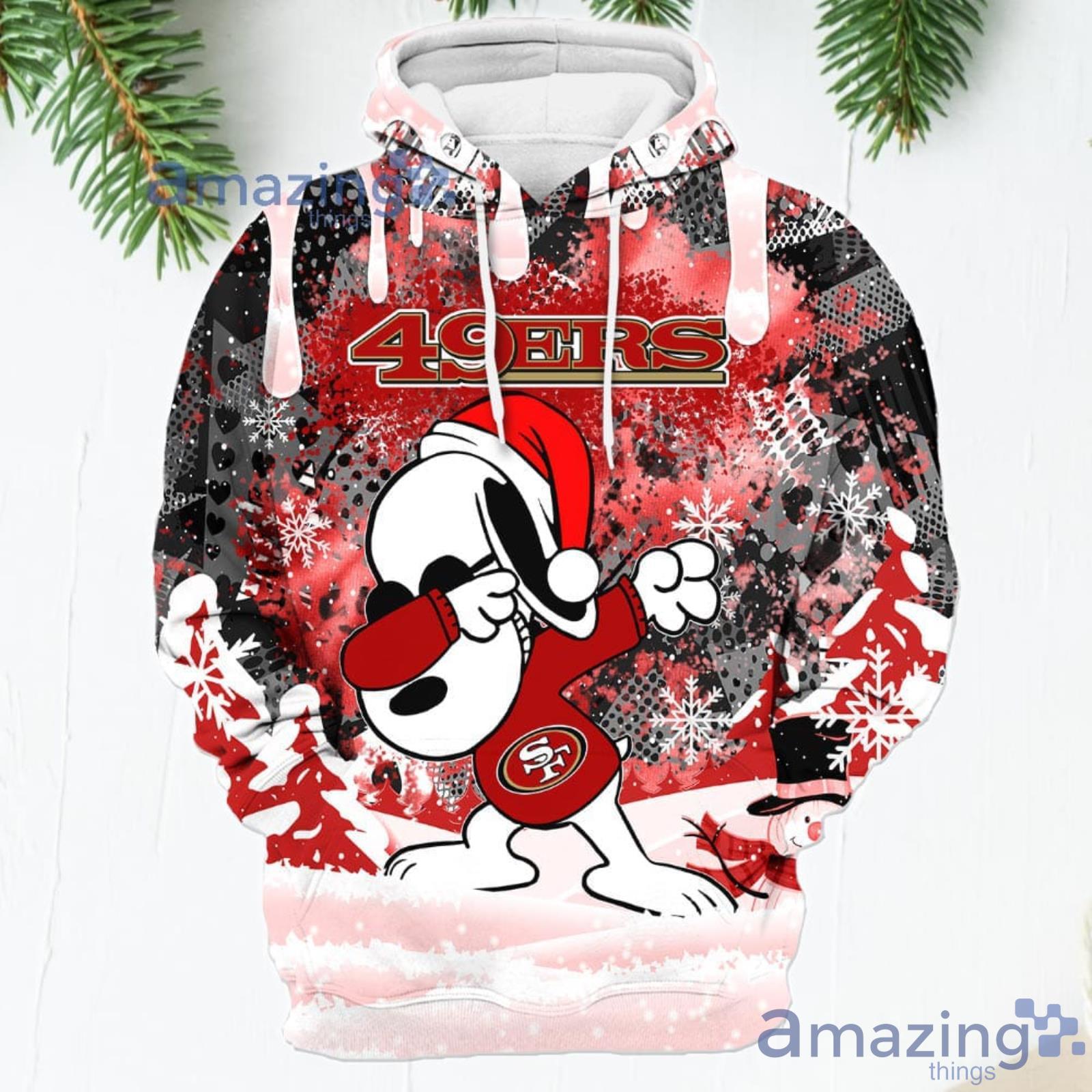 San Francisco 49ers Snoopy Dabbing The Peanuts Sports Football American  Christmas All Over Print 3D Hoodie