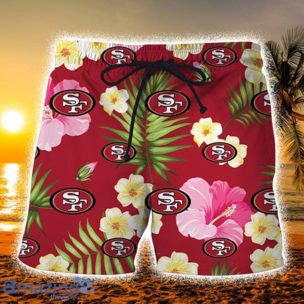 San Francisco 49Ers San Francisco Floral Football Hawaiian Shirt And Short