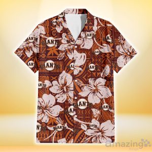 San Francisco Giants Bisque Hibiscus Brown Pattern 3D Hawaiian Shirt Gift For Fans Product Photo 2