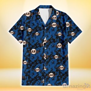 San Francisco Giants Black Dark Blue Hibiscus Black Background 3D Hawaiian Shirt Gift For Fans Product Photo 2