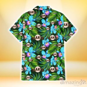San Francisco Giants Electro Color Hibiscus Black Background 3D Hawaiian Shirt Gift For Fans Product Photo 3