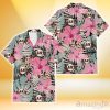 San Francisco Giants Light Pink Hibiscus Pale Green Leaf Black Background 3D Hawaiian Shirt Gift For Fans