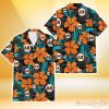 San Francisco Giants Orange Hibiscus Blue Gray Leaf Black Background 3D Hawaiian Shirt Gift For Fans