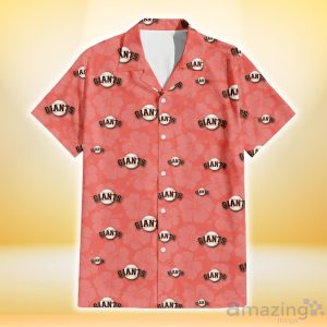 San Francisco Giants Peach Puff Hibiscus Tomato Orange Background 3D Hawaiian Shirt Gift For Fans Product Photo 2