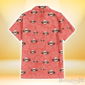 San Francisco Giants Peach Puff Hibiscus Tomato Orange Background 3D Hawaiian Shirt Gift For Fans Product Photo 3