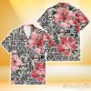 San Francisco Giants Pink Hibiscus Black Pattern White Background 3D Hawaiian Shirt Gift For Fans